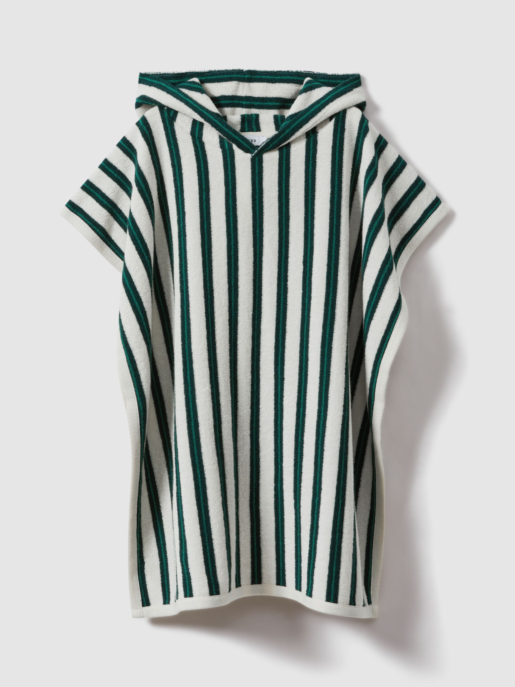 Buy Reiss Kids' Ray Stripe Towelling Texture Hooded Poncho Online at johnlewis.com