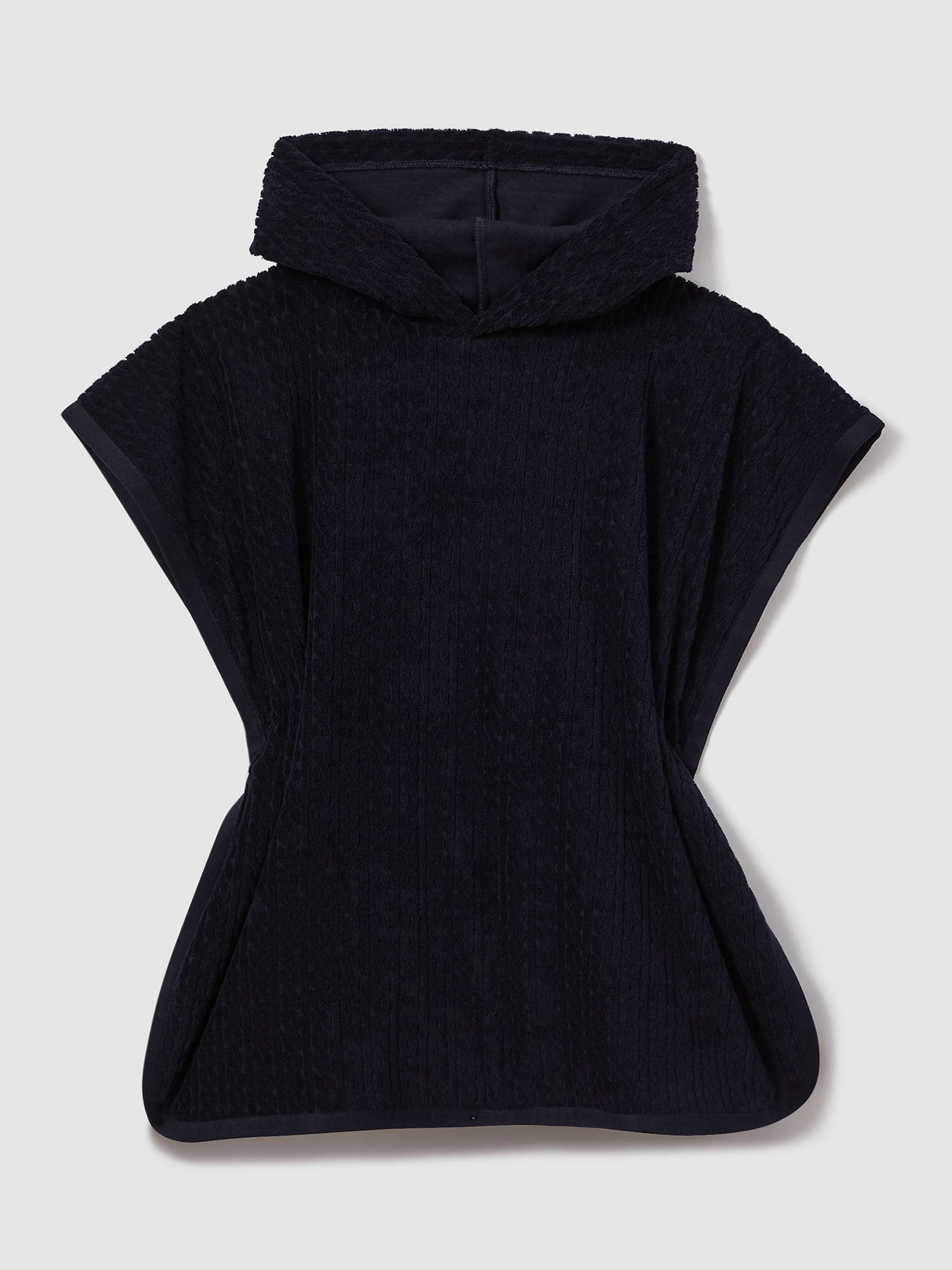 Buy Reiss Kids' Shine Textured Towelling Hooded Poncho, Navy Online at johnlewis.com