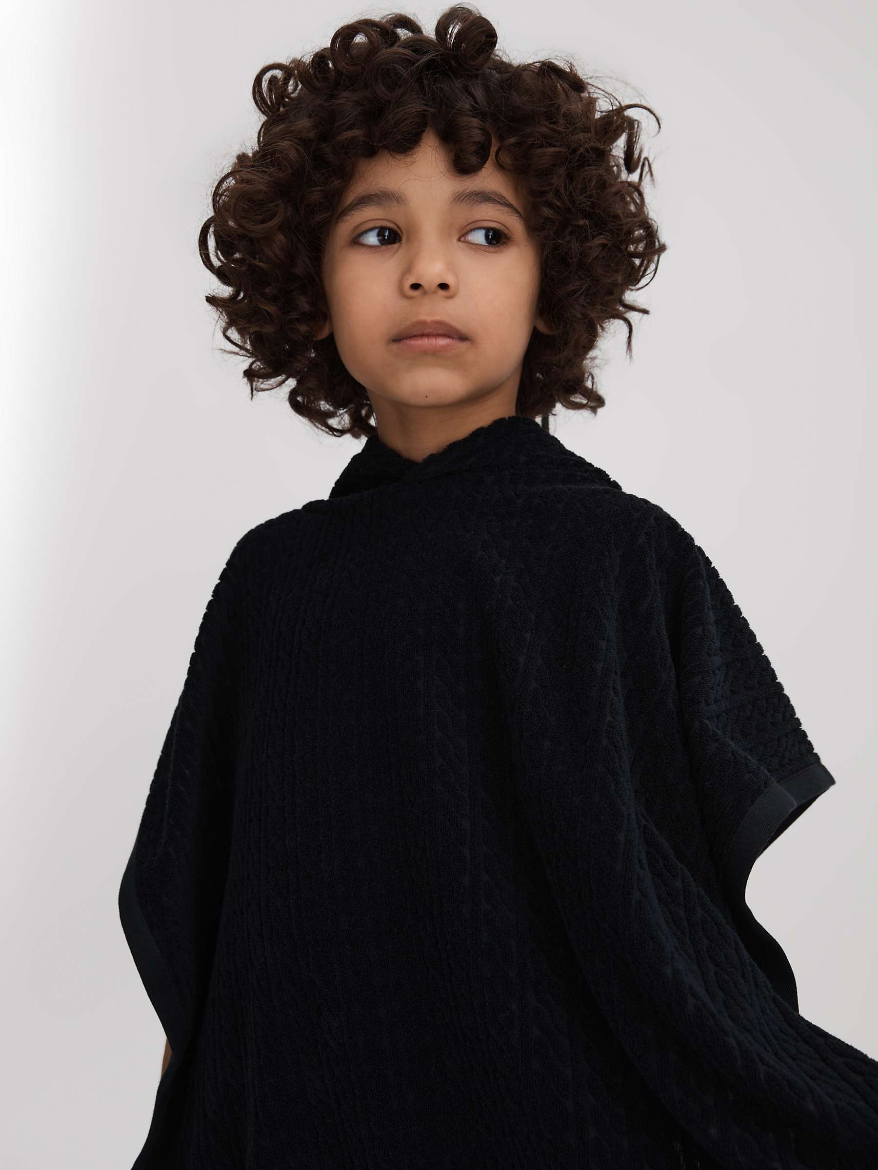 Buy Reiss Kids' Shine Textured Towelling Hooded Poncho, Navy Online at johnlewis.com