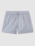 Reiss Kids' Acen Linen Shorts, Soft Blue