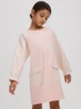 Reiss Kids' Courtney Colour Block Dress, Pink