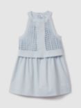 Reiss Kids' Eden Embroidered Halter Neck Dress, Blue