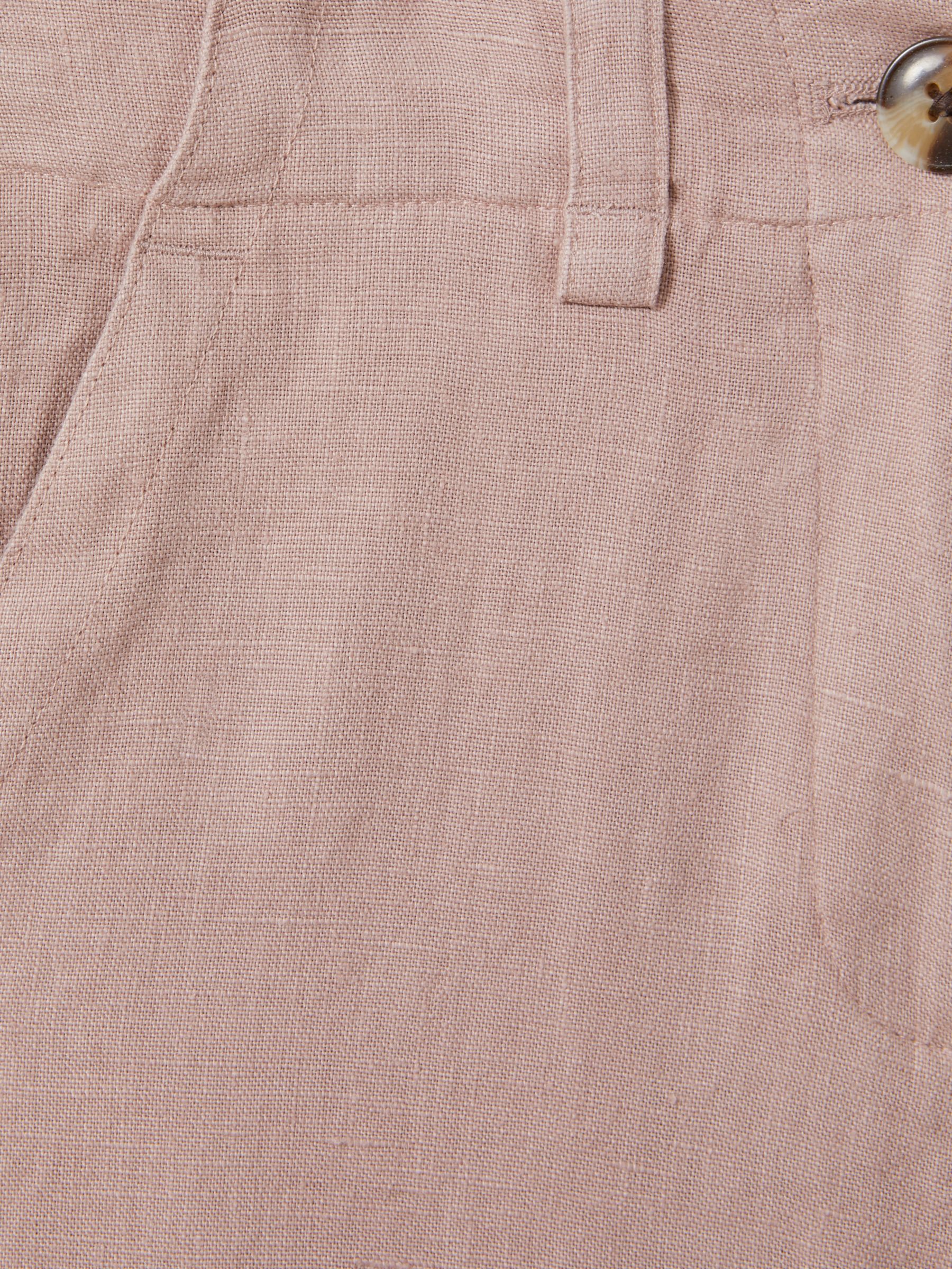 Reiss Kids' Dani Linen Trousers, Pink, 4-5 years