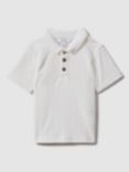 Reiss Kids' Iggy Press Stud Velour Polo Shirt