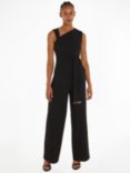 Calvin Klein Cutout Back Crepe Jumpsuit, Black