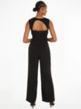 Calvin Klein Cutout Back Crepe Jumpsuit, Black