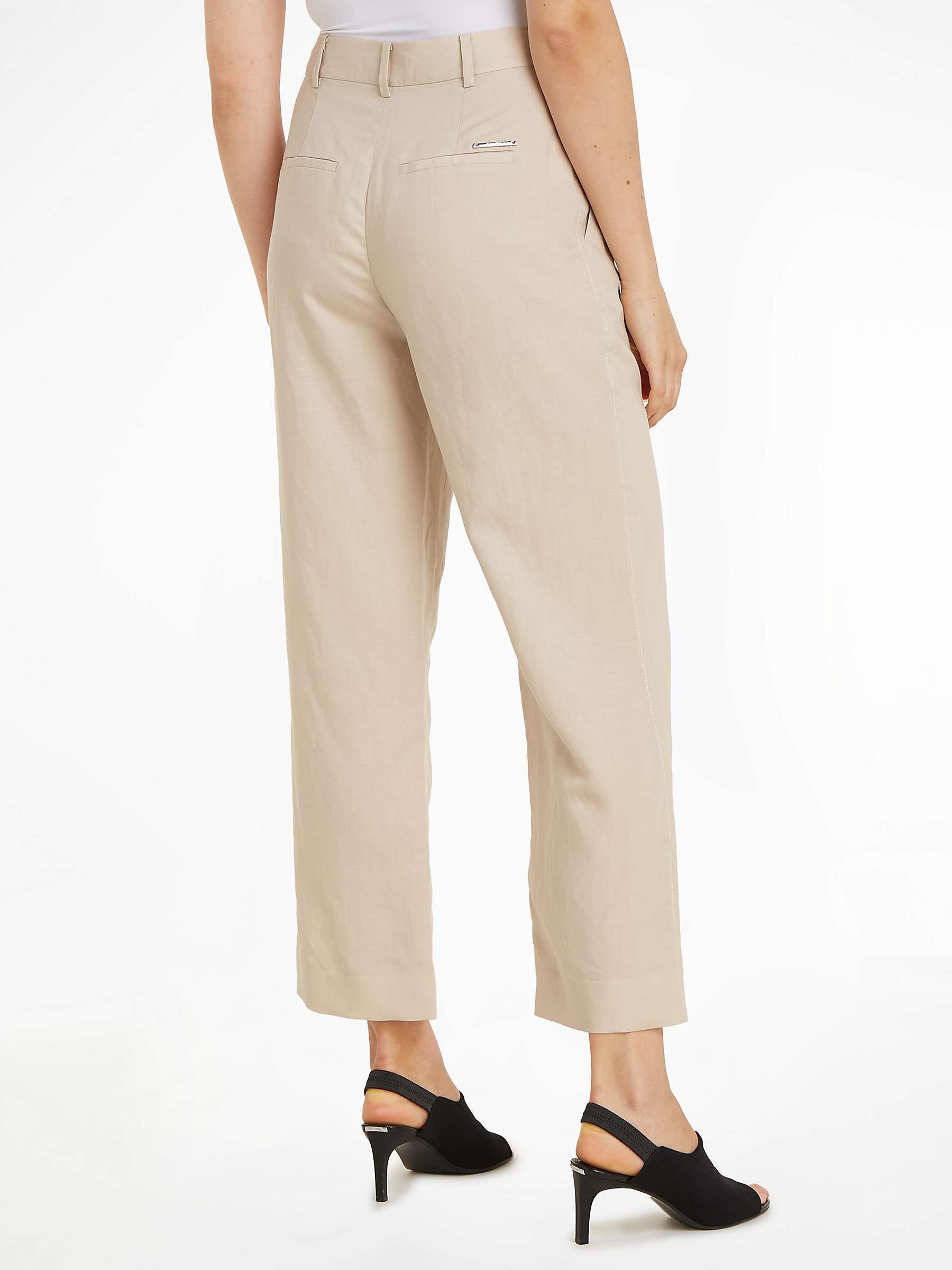 Buy Calvin Klein Straight Cropped Trousers, Peyote Online at johnlewis.com