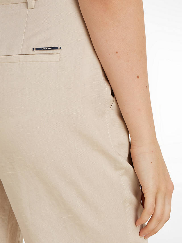 Calvin Klein Straight Cropped Trousers, Peyote