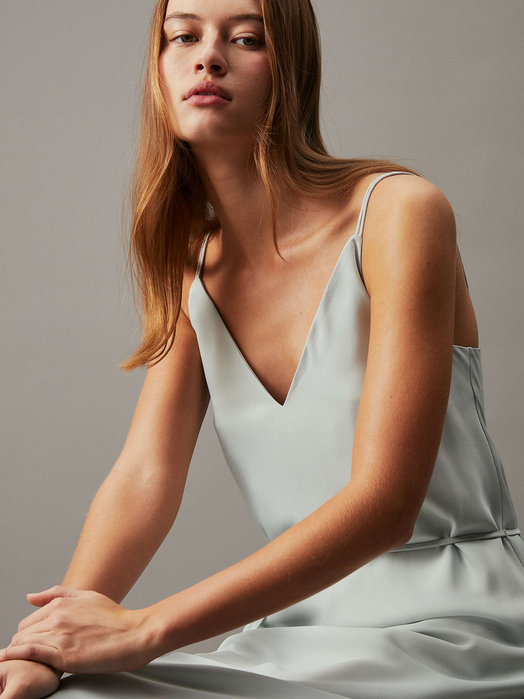 Buy Calvin Klein Slip Midi Dress, Morning Frost Online at johnlewis.com