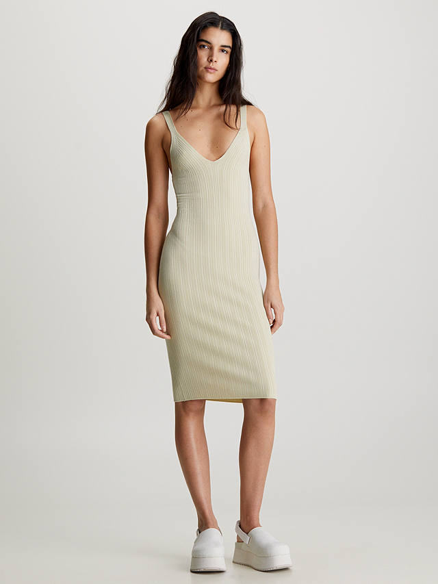 Calvin Klein Knitted Jumper Dress, Green Haze