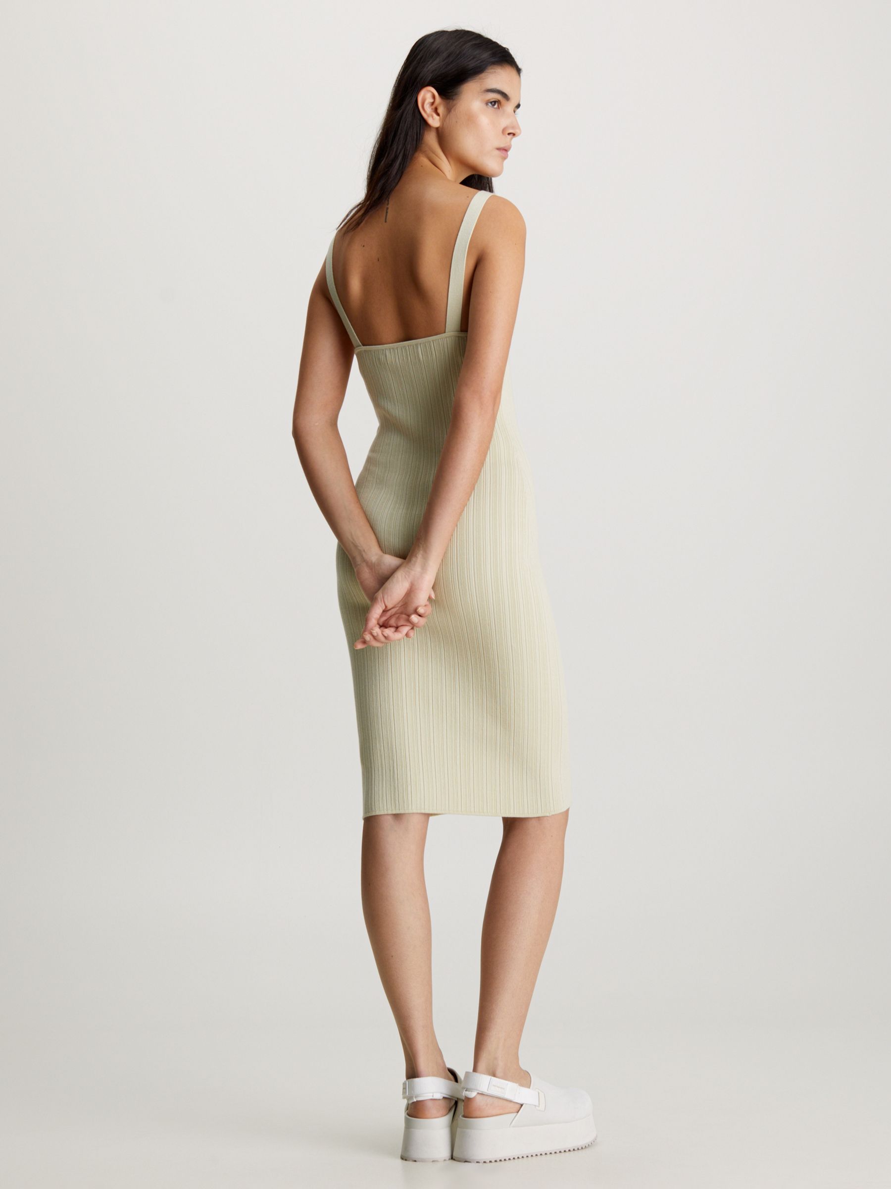 Calvin Klein Knitted Jumper Dress, Green Haze, L