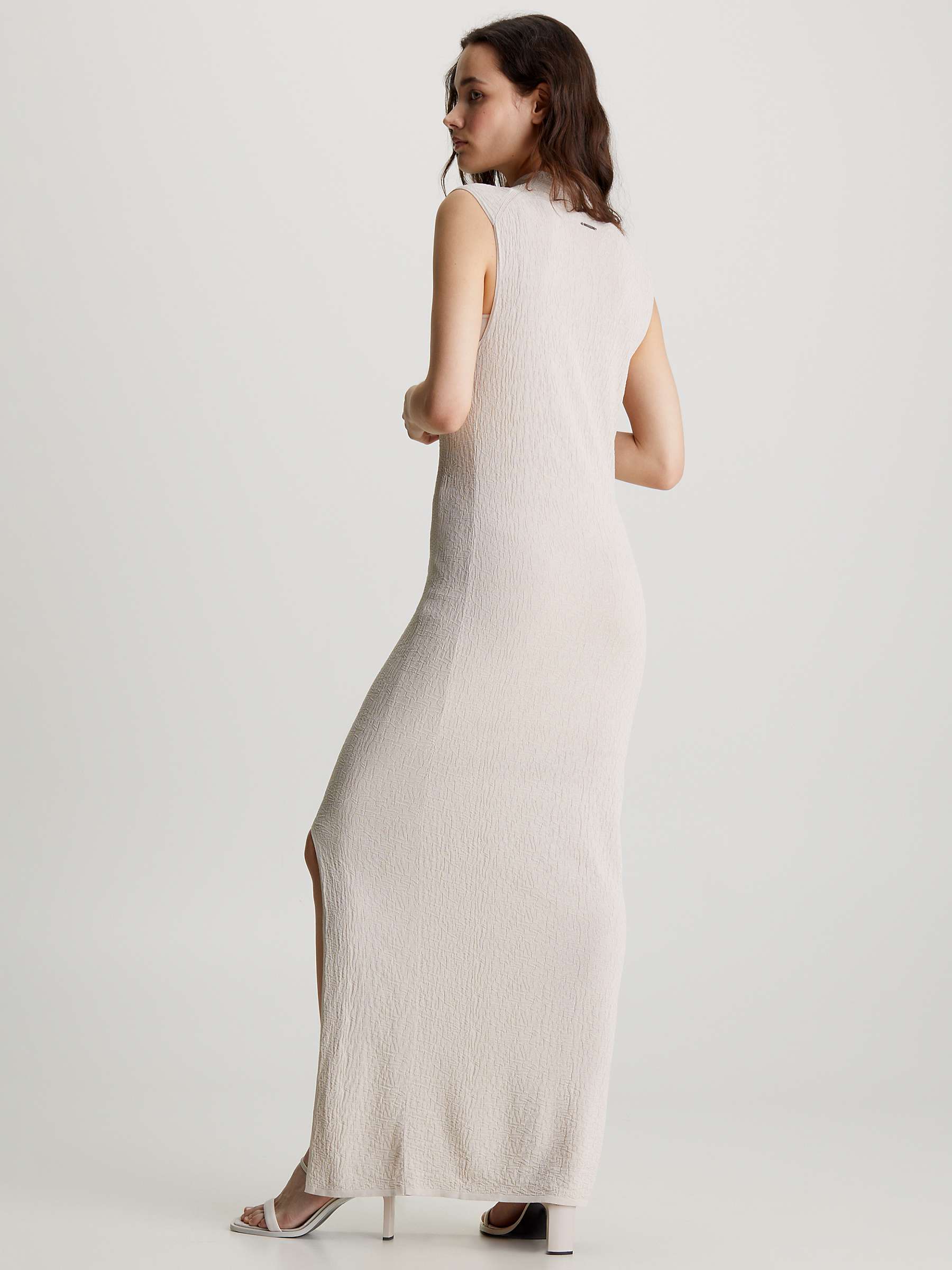 Buy Calvin Klein Knitted Shift Maxi Dress, Peyote Online at johnlewis.com