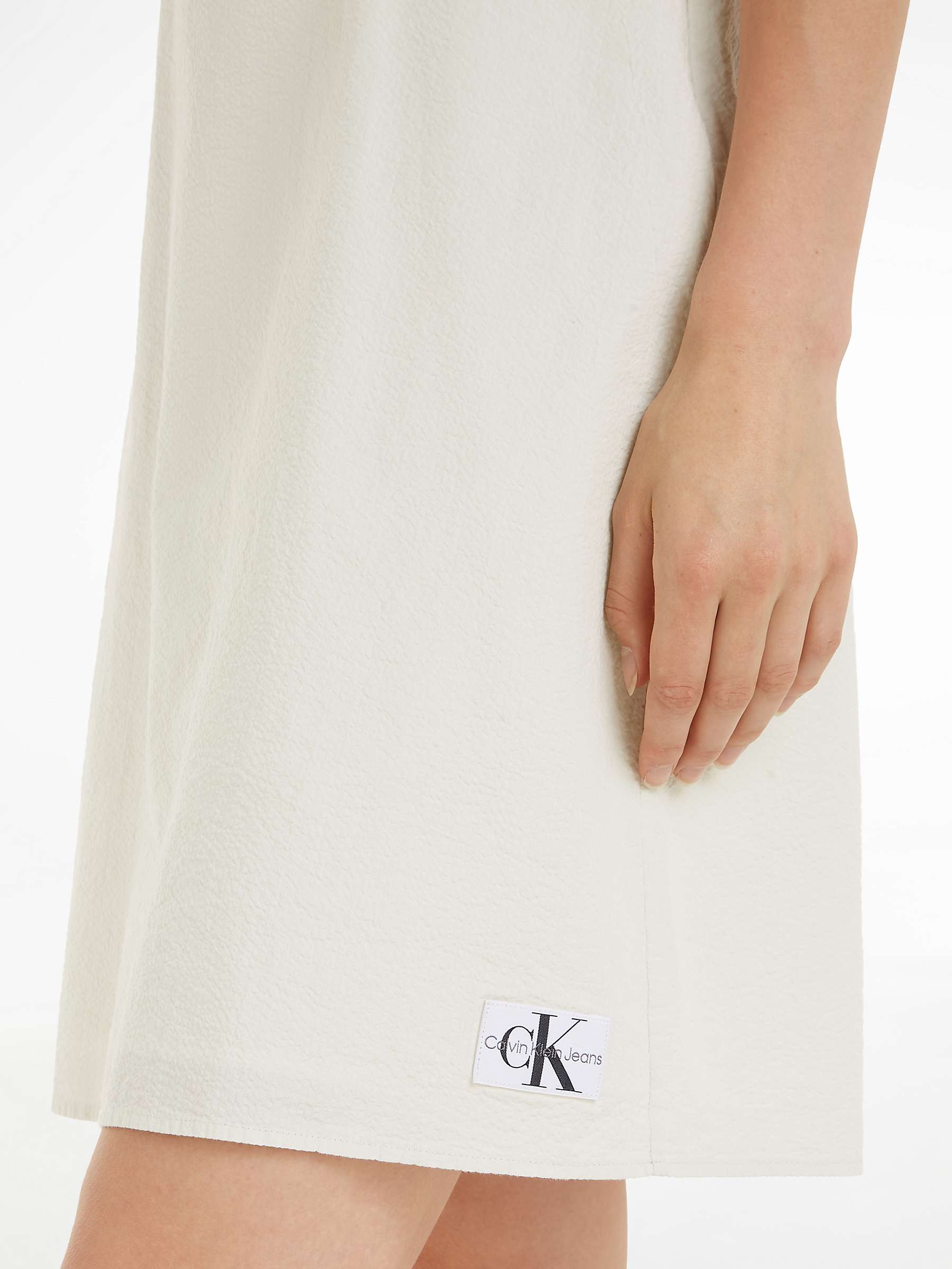 Buy Calvin Klein Open Back Seersucker Dress, Icicle Online at johnlewis.com
