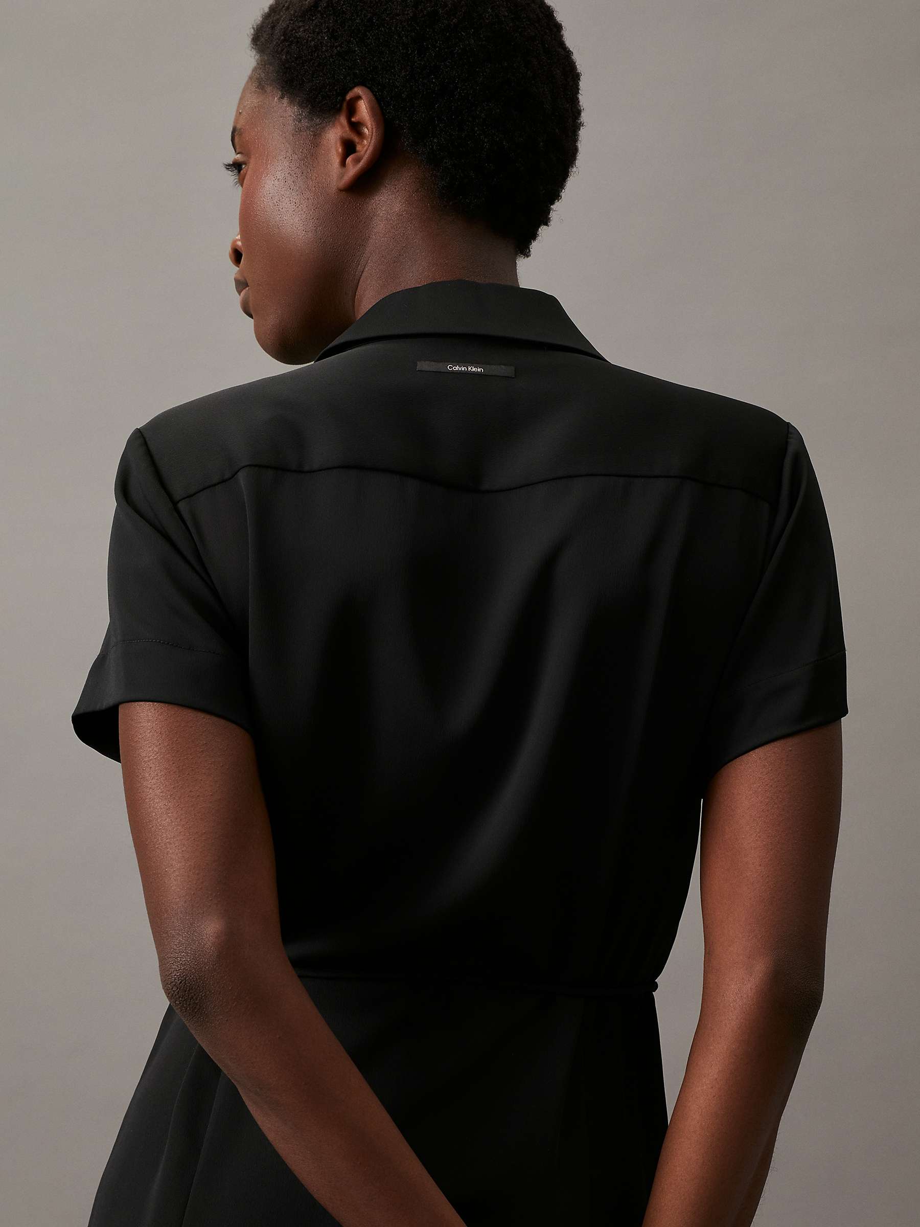 Buy Calvin Klein Maxi Shirt Dress, Black Online at johnlewis.com
