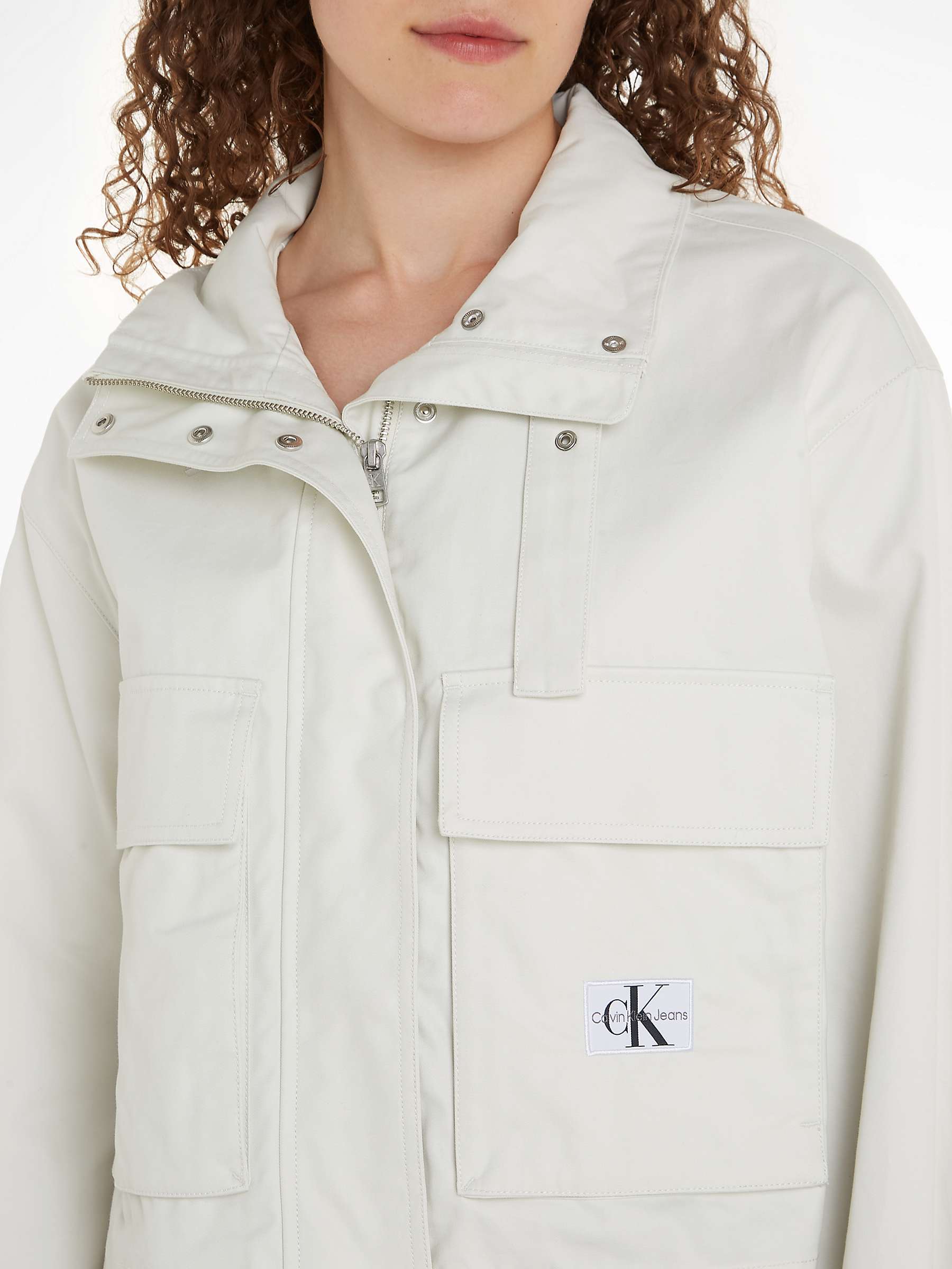 Buy Calvin Klein Cotton Utility Jacket, Icicle Online at johnlewis.com