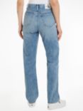 Calvin Klein High Rise Straight Leg Jeans, Light Blue, Light Blue