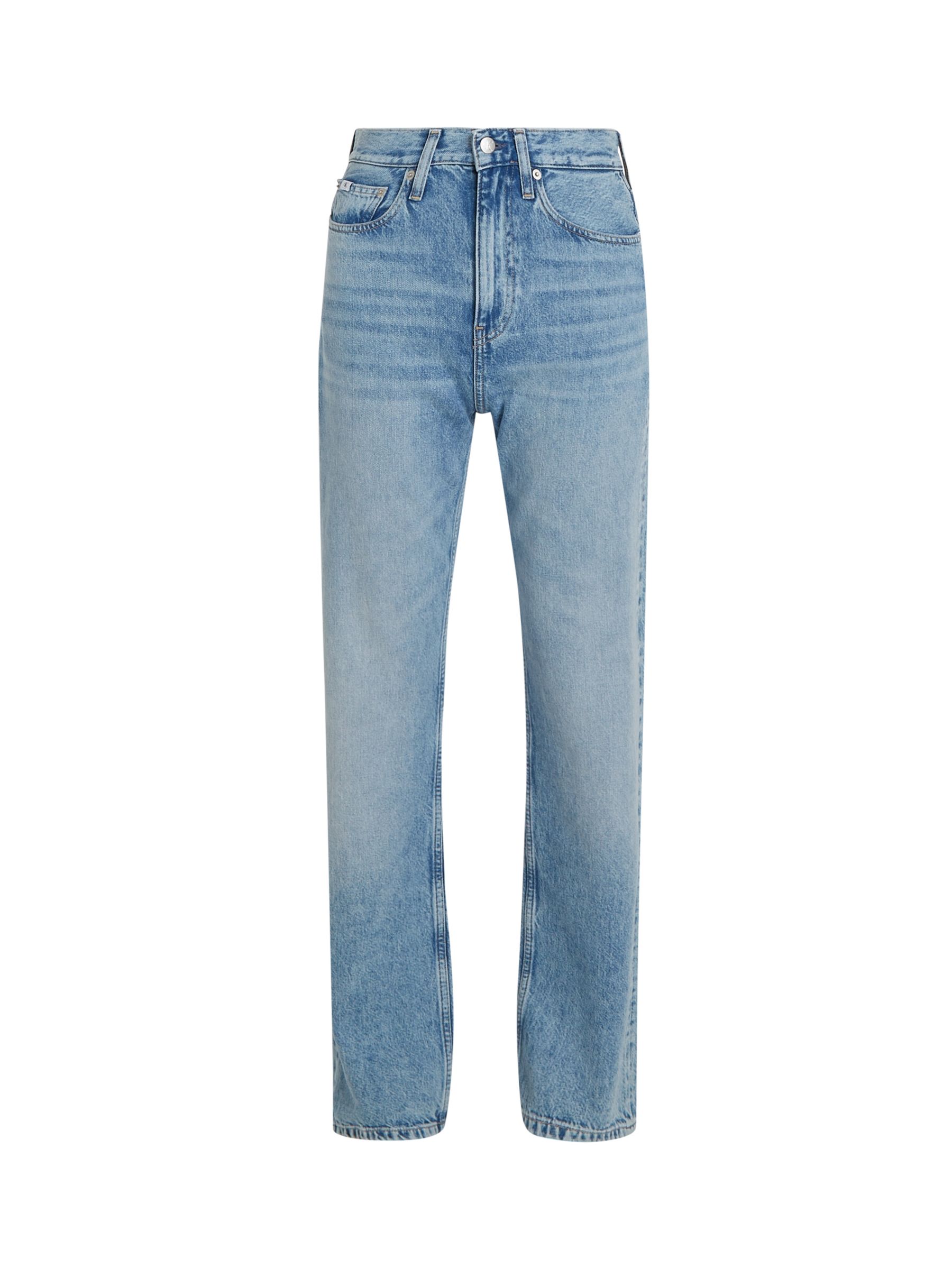 Calvin Klein High Rise Straight Leg Jeans, Light Blue, W25/L32