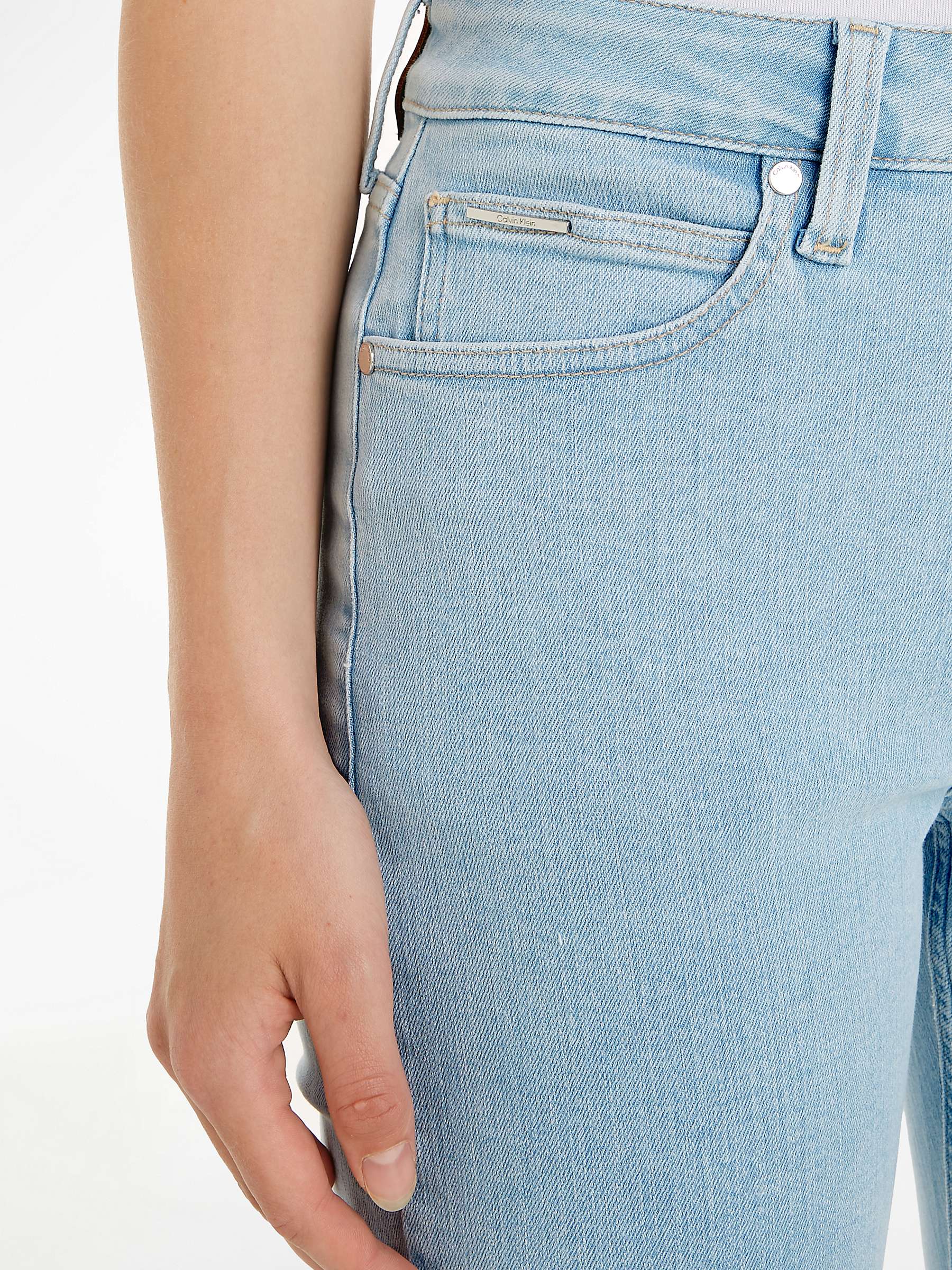 Buy Calvin Klein Mid Rise Slim Leg Ankle Jeans, Light Blue Online at johnlewis.com