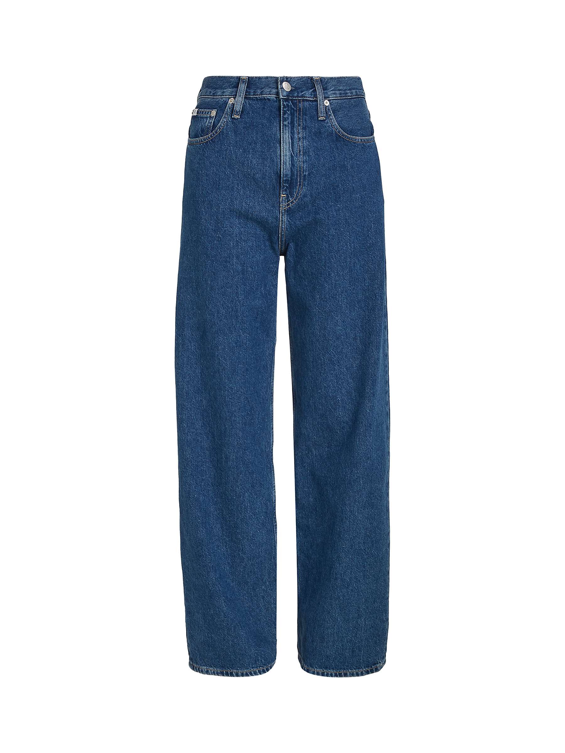Buy Calvin Klein High Rise Relaxed Fit Jeans, Mid Blue Online at johnlewis.com