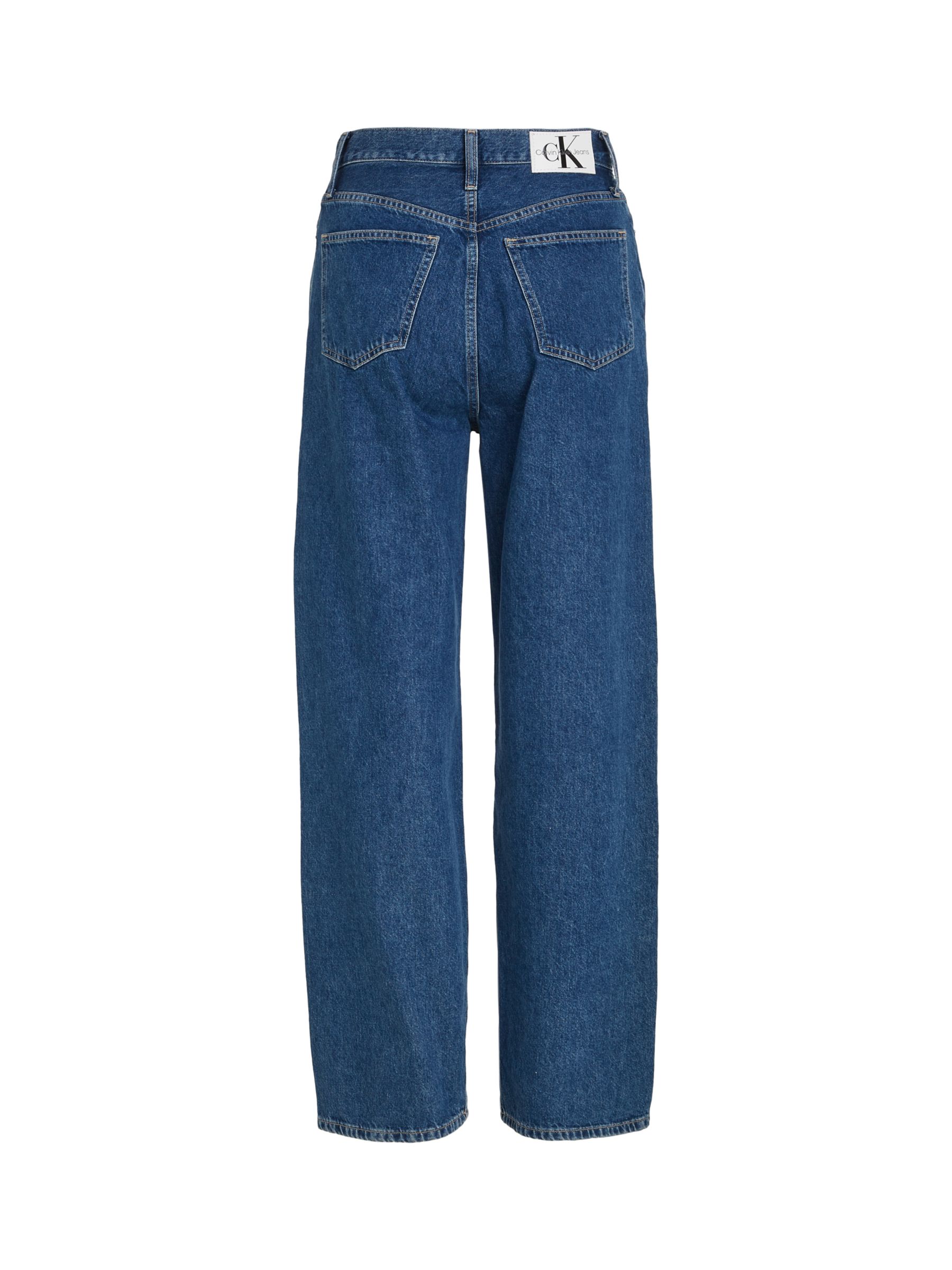 Calvin Klein High Rise Relaxed Fit Jeans, Mid Blue, W25/L32
