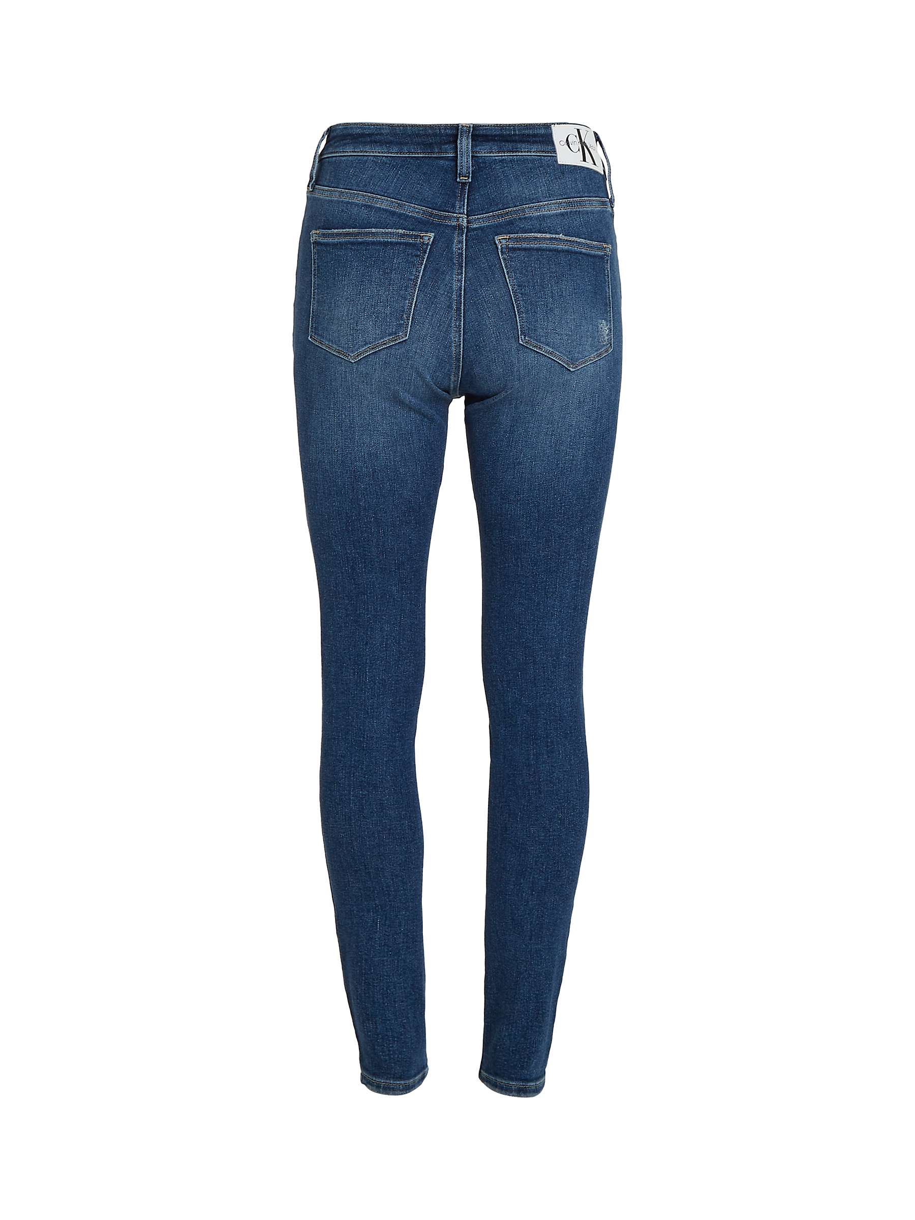 Buy Calvin Klein Cotton Blend Skinny Jeans, Denim Dark Online at johnlewis.com