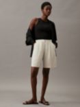 Calvin Klein Linen Tailored Shorts, Peyote