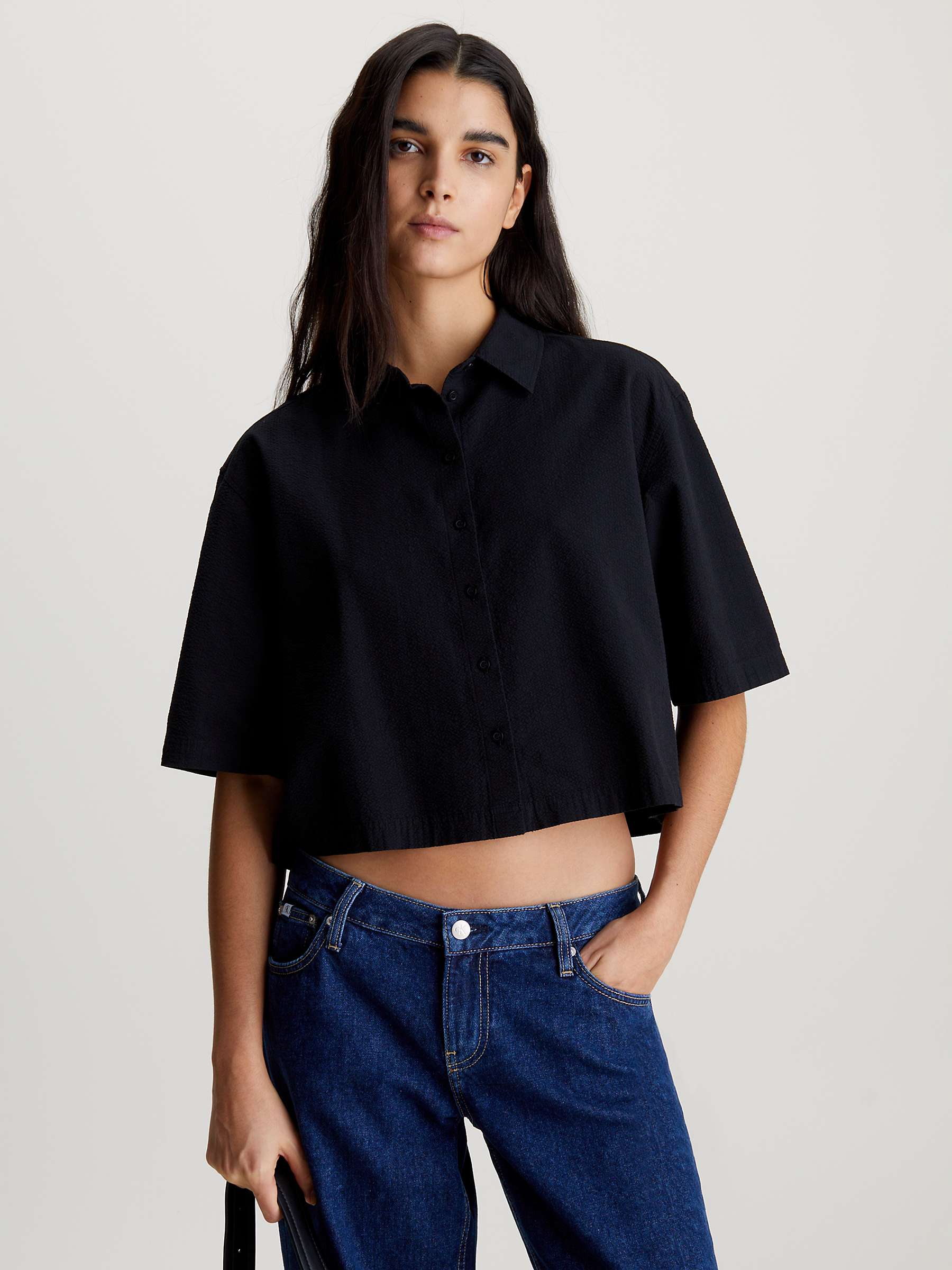 Buy Calvin Klein Open Back Cropped Shirt Online at johnlewis.com