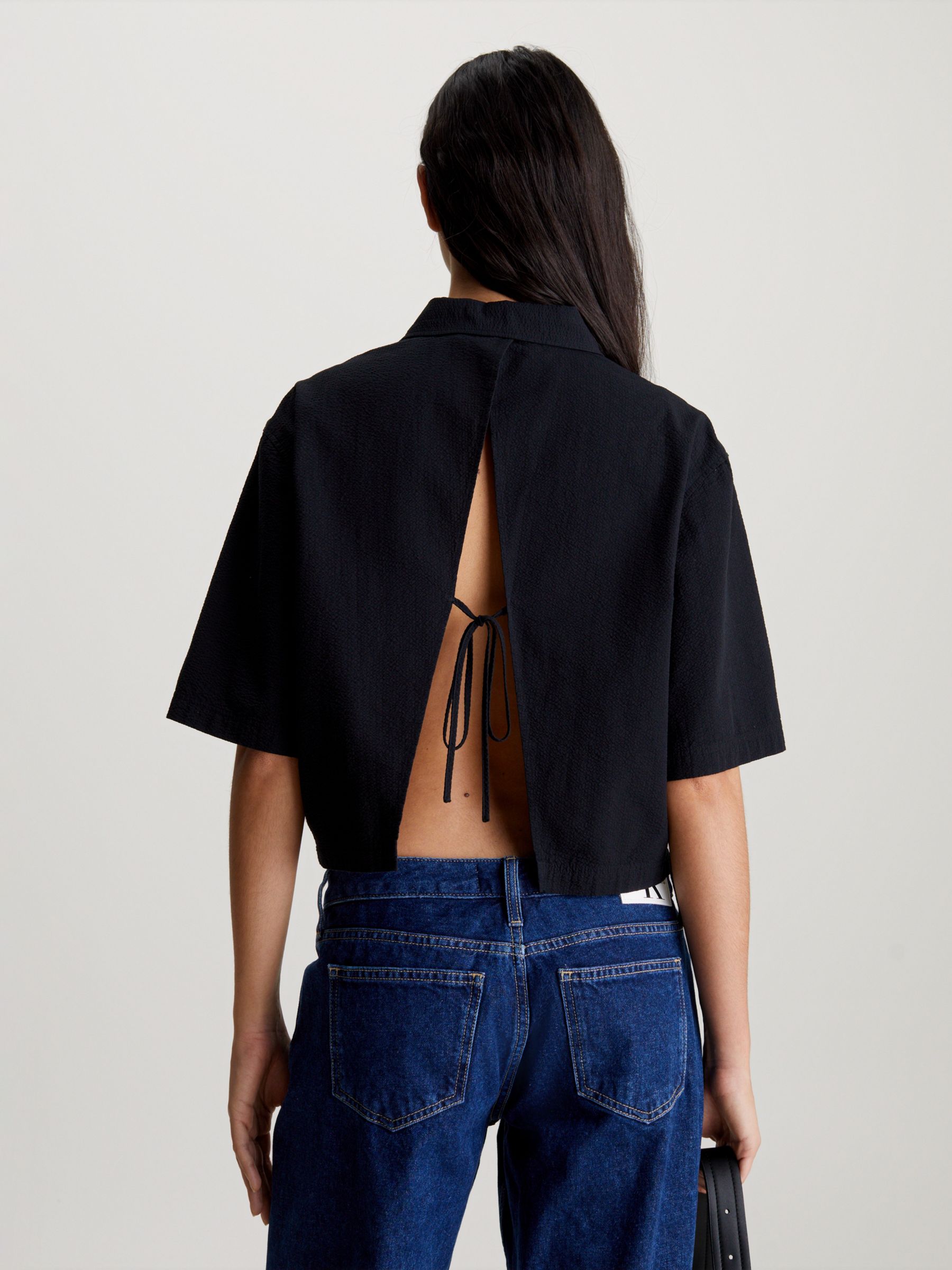 Buy Calvin Klein Open Back Cropped Shirt Online at johnlewis.com