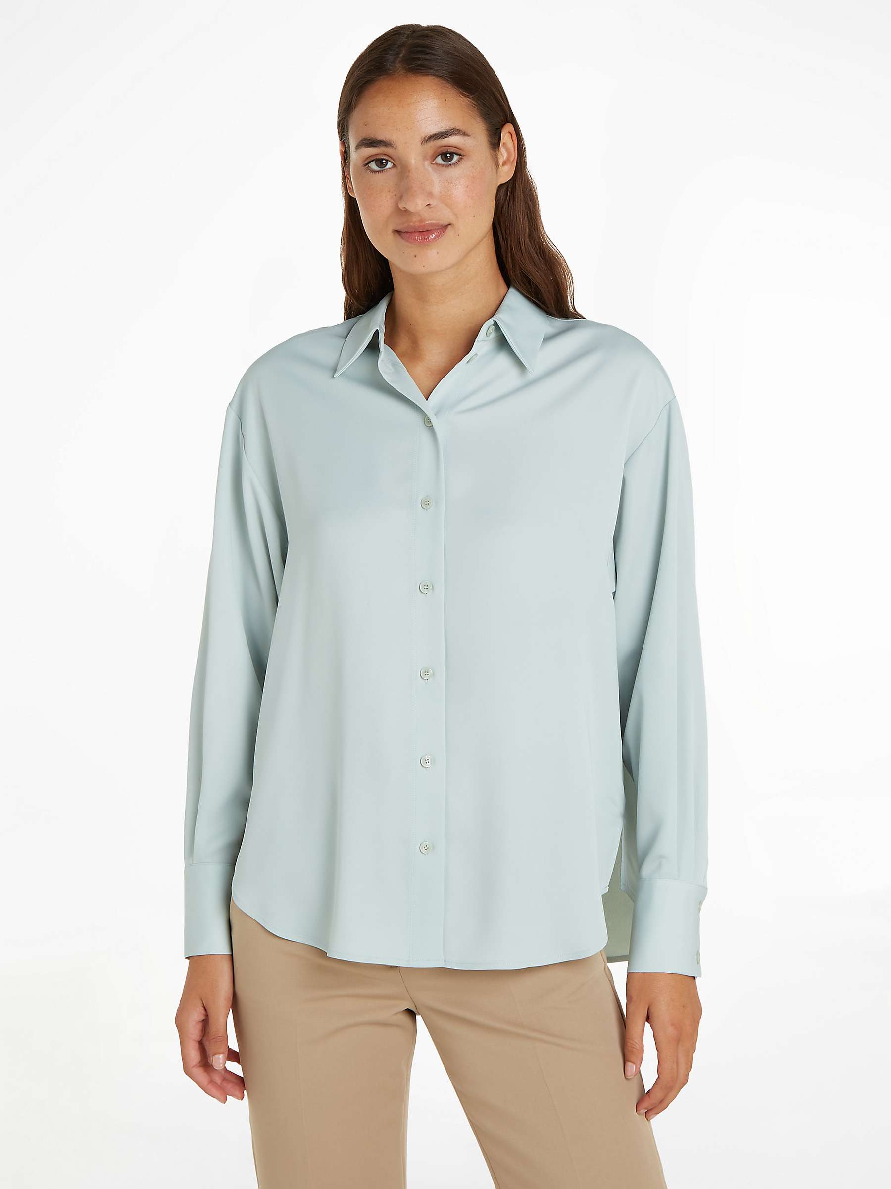 Buy Calvin Klein Recycled Relaxed Shirt, Morning Frost Online at johnlewis.com