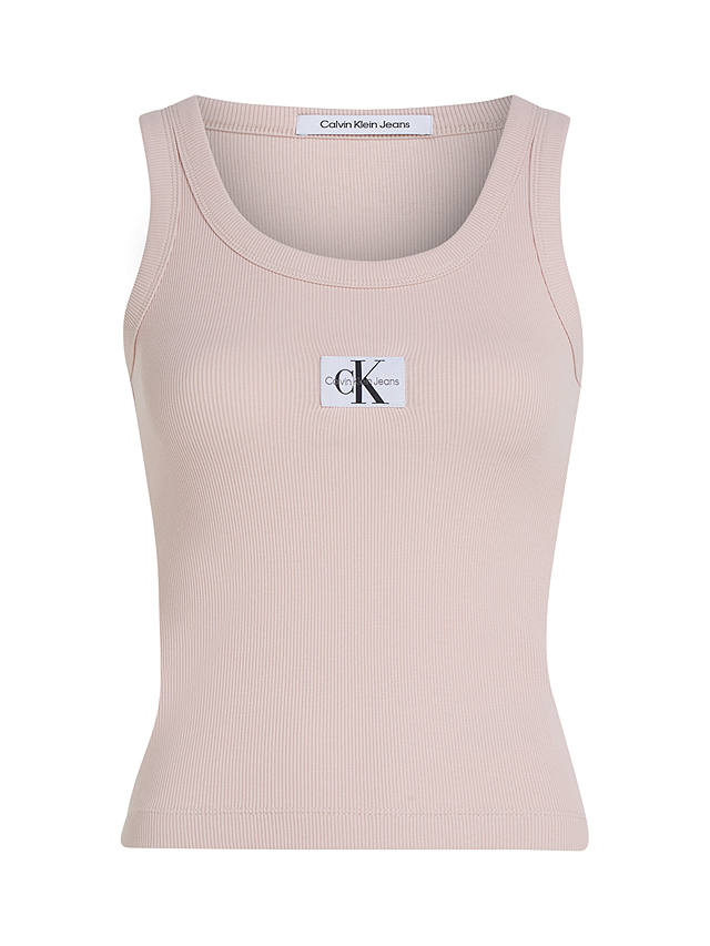 Calvin Klein Label Rib Vest Top, Pink