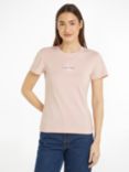 Calvin Klein Cotton Logo Slim T-shirt, Sepia Rose, Sepia Rose