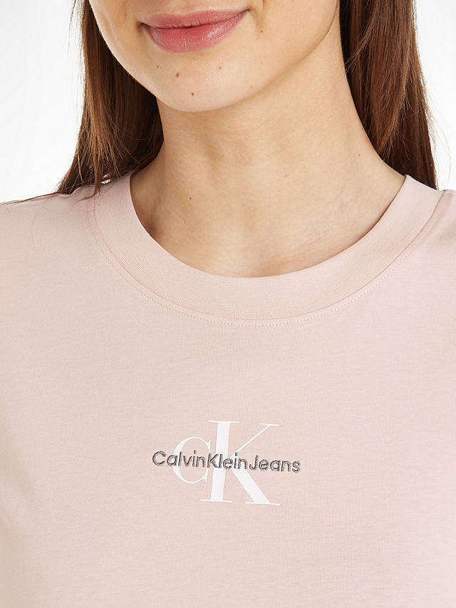 Calvin Klein Cotton Logo Slim T-shirt, Sepia Rose