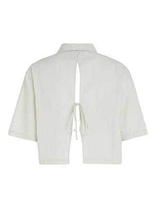 Calvin Klein Open Back Cropped Shirt, Icicle