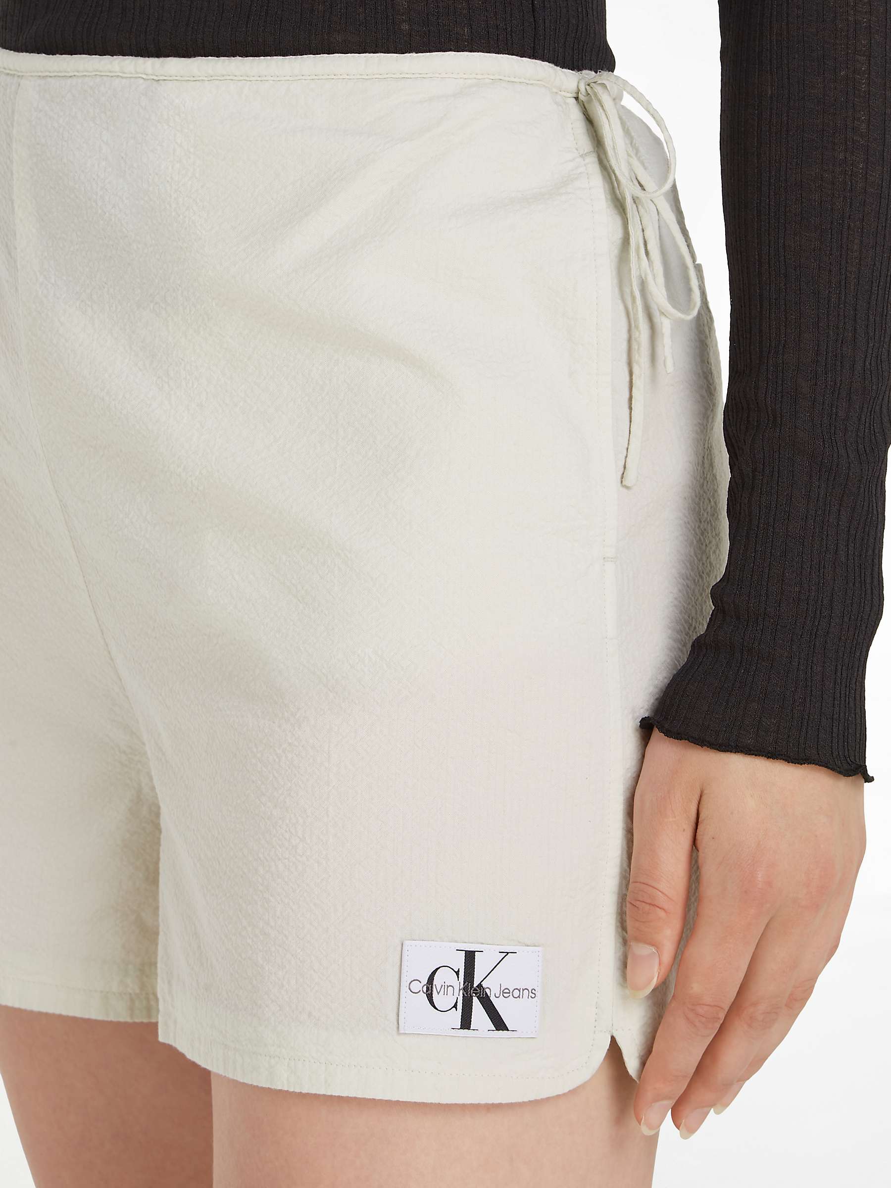 Buy Calvin Klein Seersucker Cotton Shorts, Icicle Online at johnlewis.com