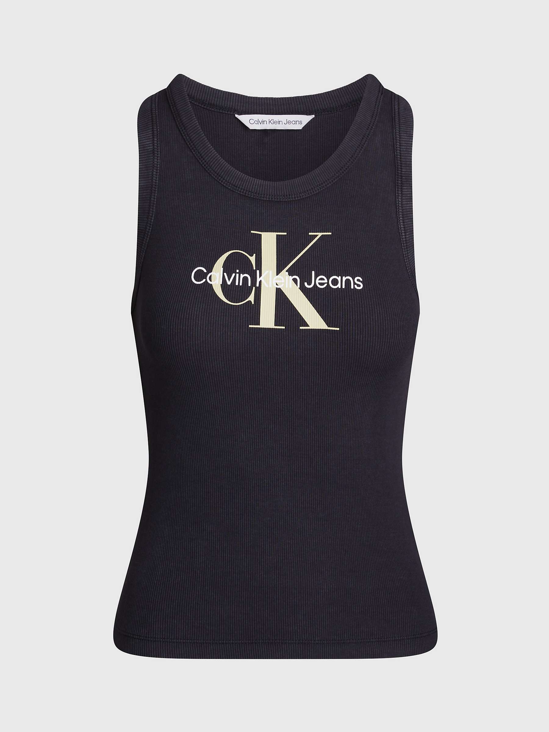 Buy Calvin Klein Jeans Achival Logo Vest Top, Black Online at johnlewis.com
