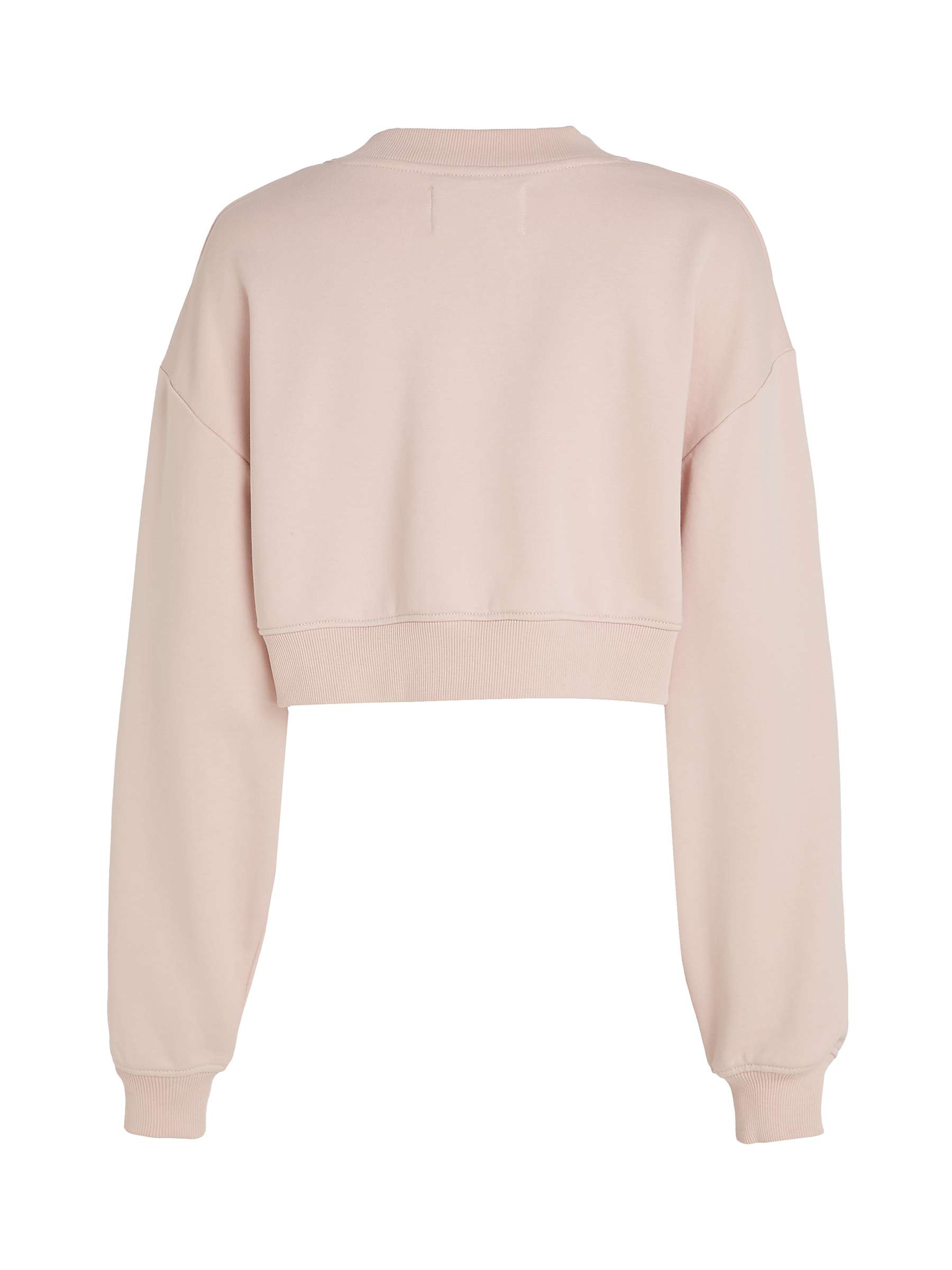Buy Calvin Klein Cropped V-Neck Sweatshirt, Sepia Rose Online at johnlewis.com