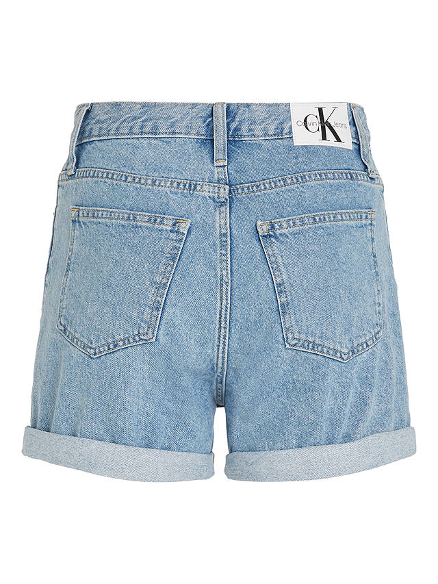 Calvin Klein Denim Mom Shorts, Mid Blue