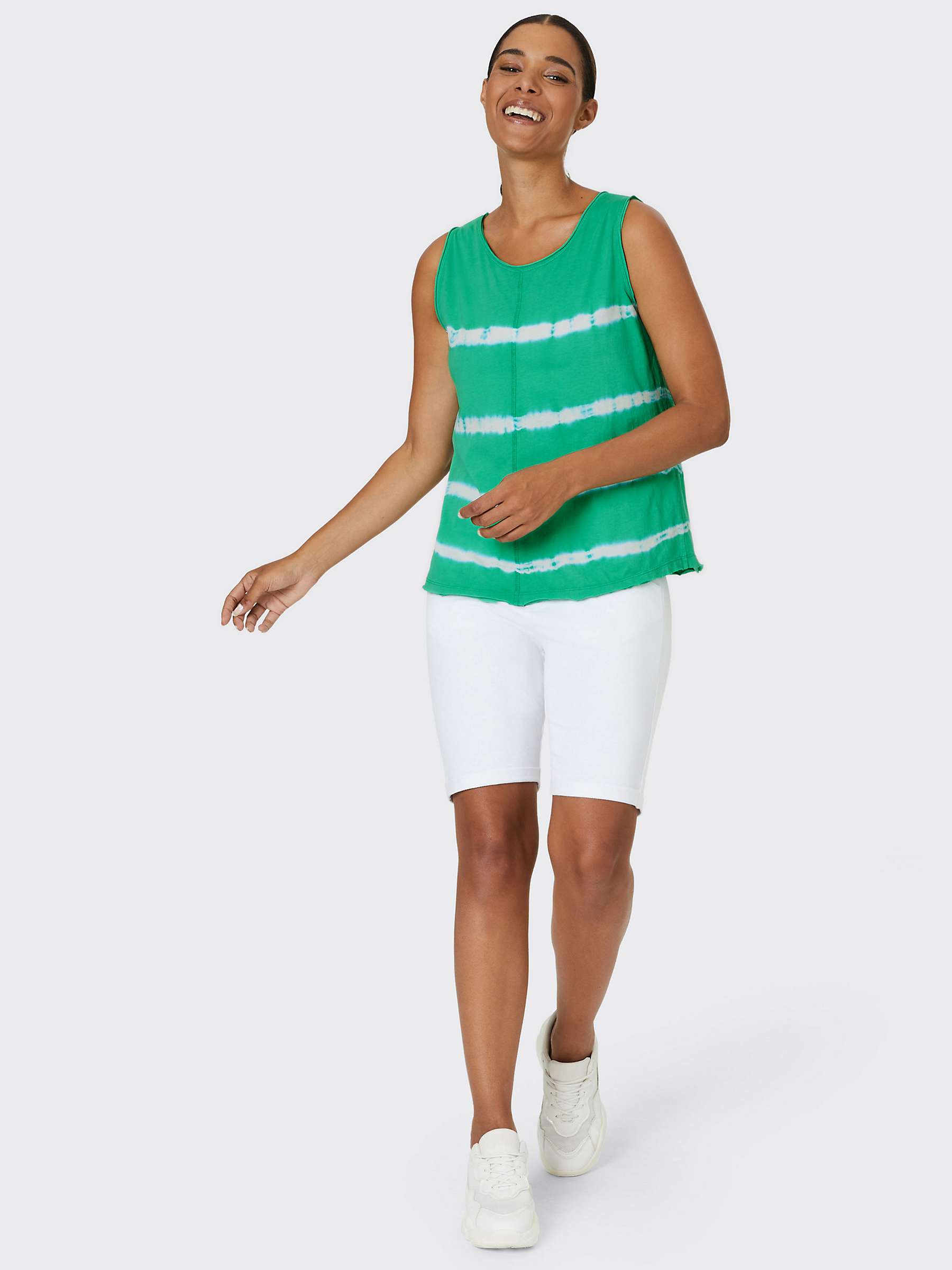 Buy Venice Beach Zoey Relaxed Fit Stripe Sports Tank Top, Island Green Online at johnlewis.com