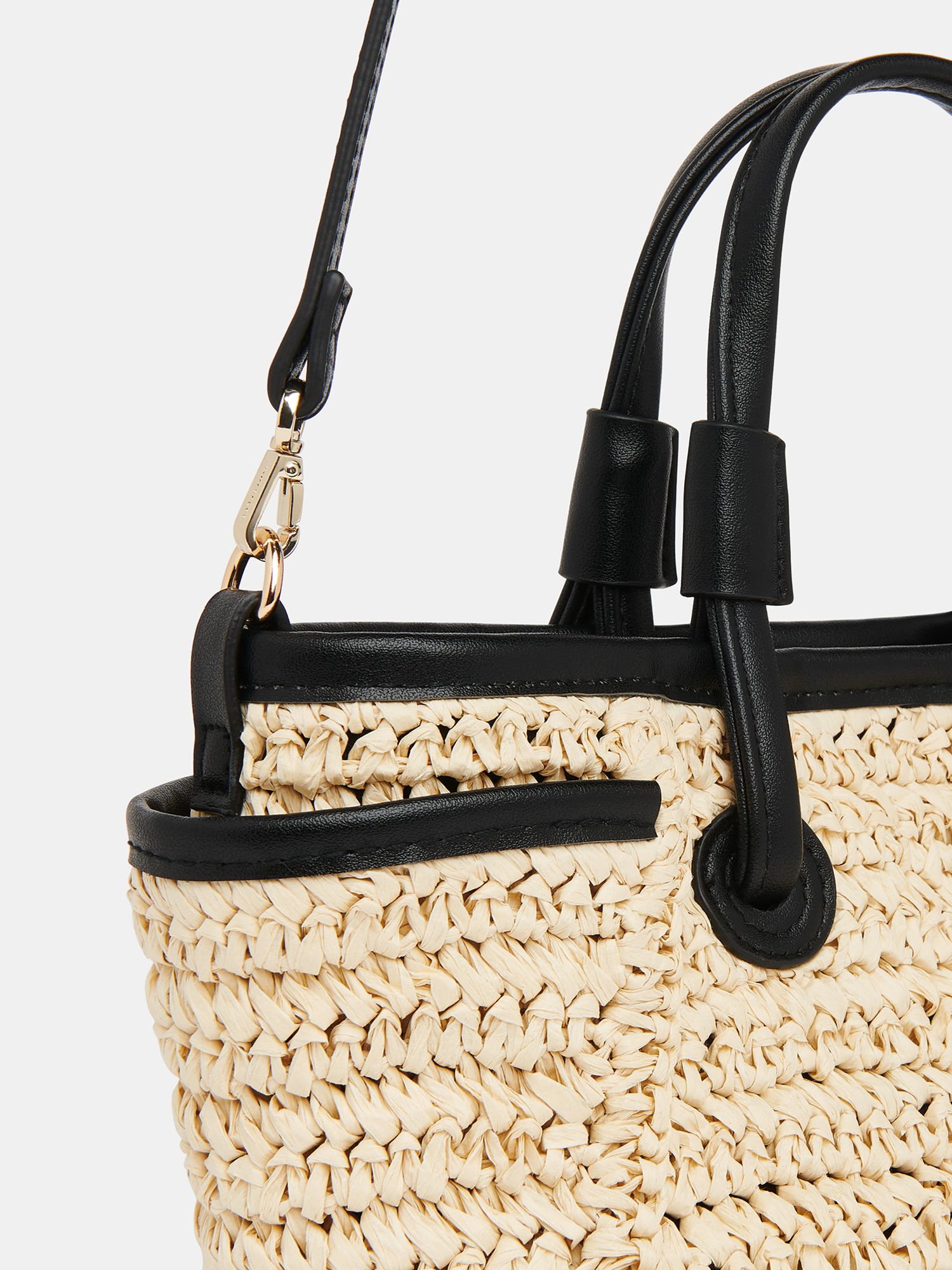 Buy Whistles Aylin Mini Straw Tote Bag, Neutral Online at johnlewis.com