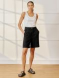 Albaray Tailored Linen Shorts, Black