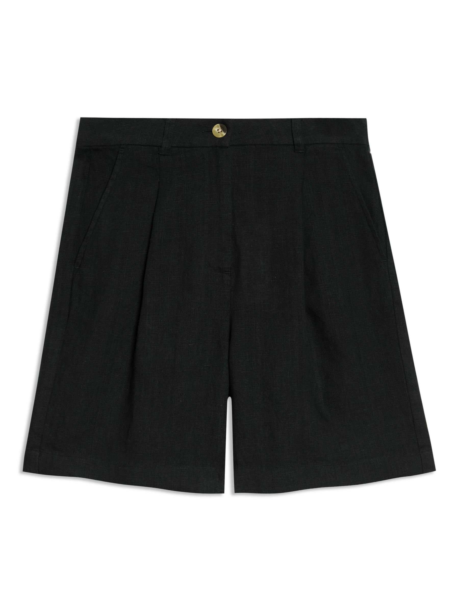 Albaray Tailored Linen Shorts, Black, 8