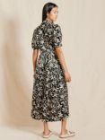 Albaray Floral Brushstroke Tea Dress, Black
