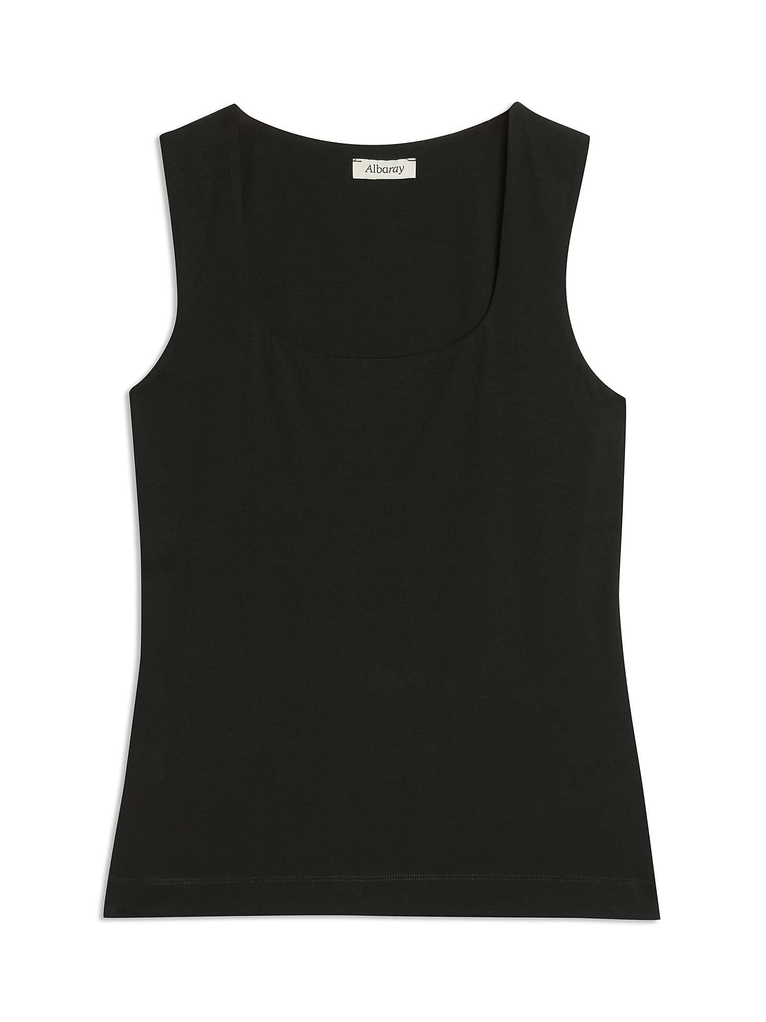 Buy Albaray Square Neck Vest Top, Black Online at johnlewis.com