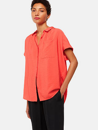 Whistles Nicola Relaxed Shirt, Coral