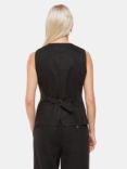 Whistles Petite Lindsey Linen Blend Waistcoat, Black