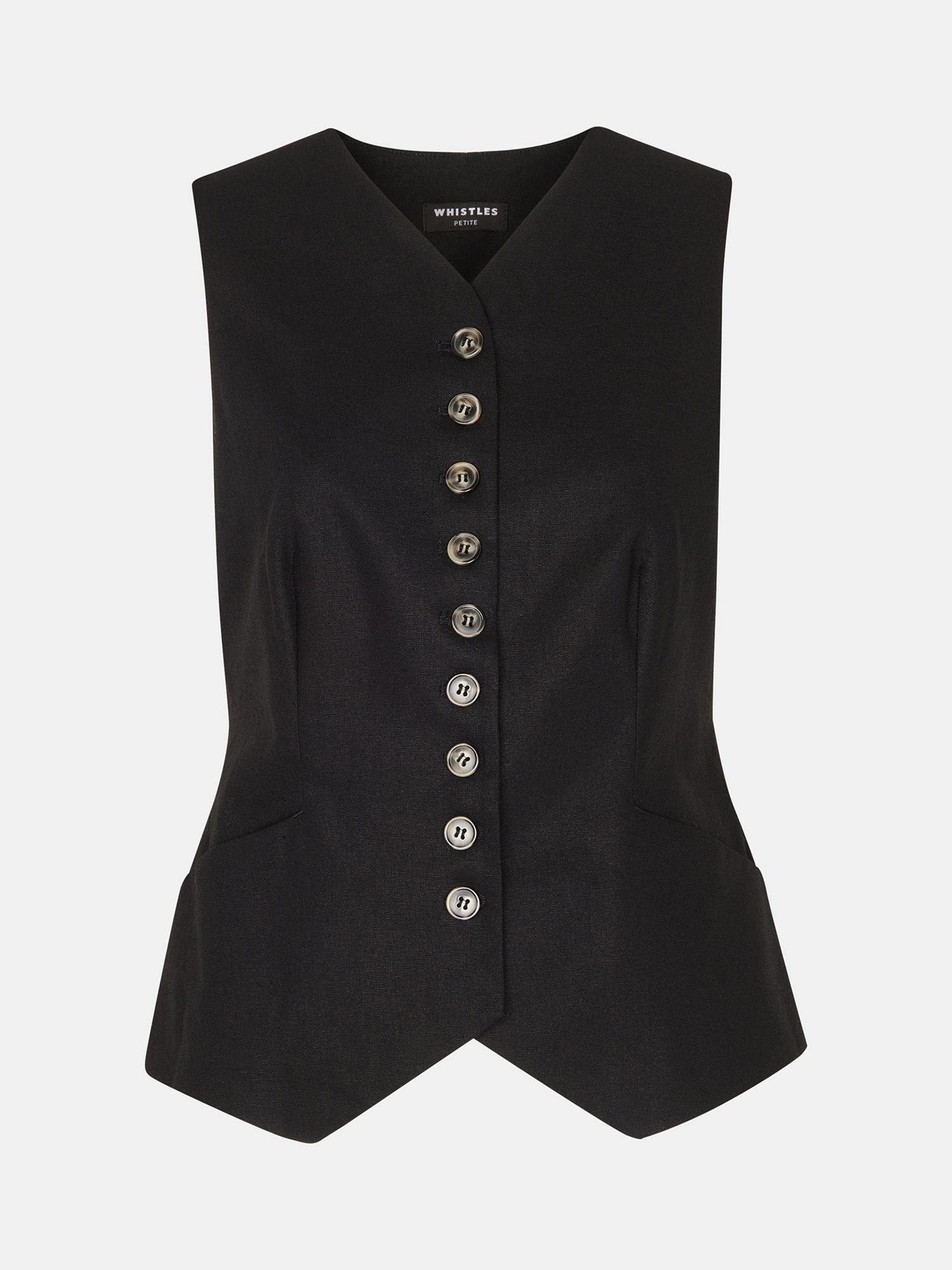 Buy Whistles Petite Lindsey Linen Blend Waistcoat, Black Online at johnlewis.com