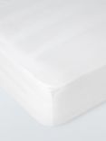 John Lewis Comfy & Relaxed 150 Thread Count Washed Cotton Fitted Sheet, White