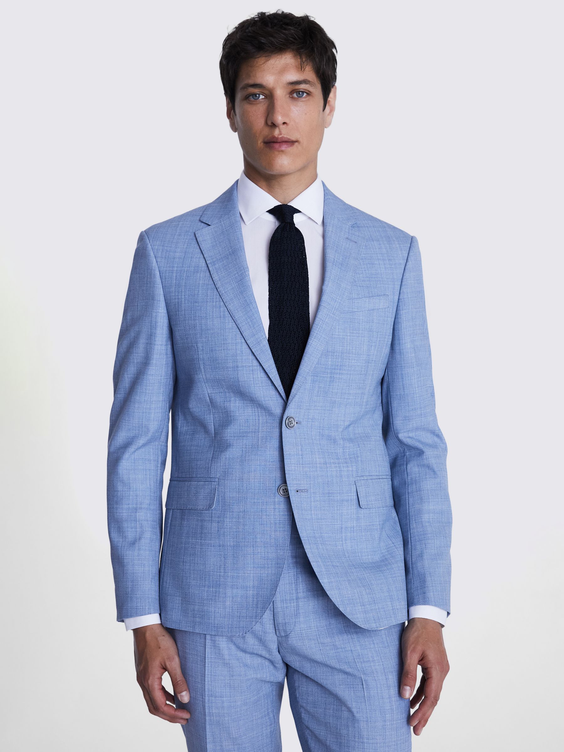 Buy Moss Slim Fit Wool Blend Marl Suit Jacket, Sky Blue Online at johnlewis.com