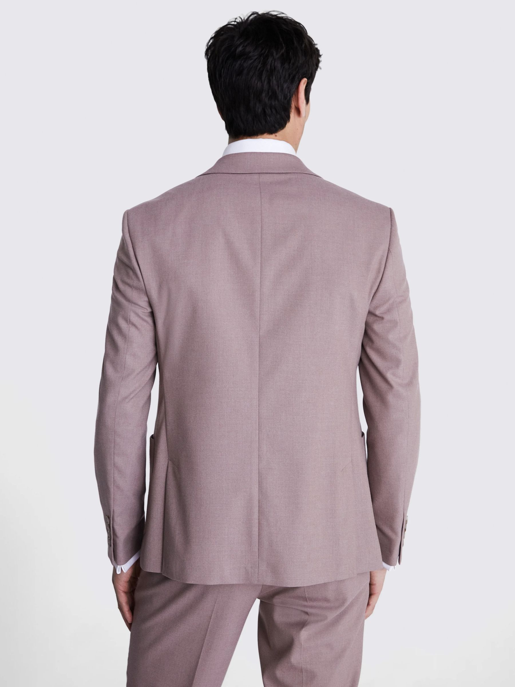Moss Slim Fit Flannel Suit Jacket, Dusty Pink, 46S