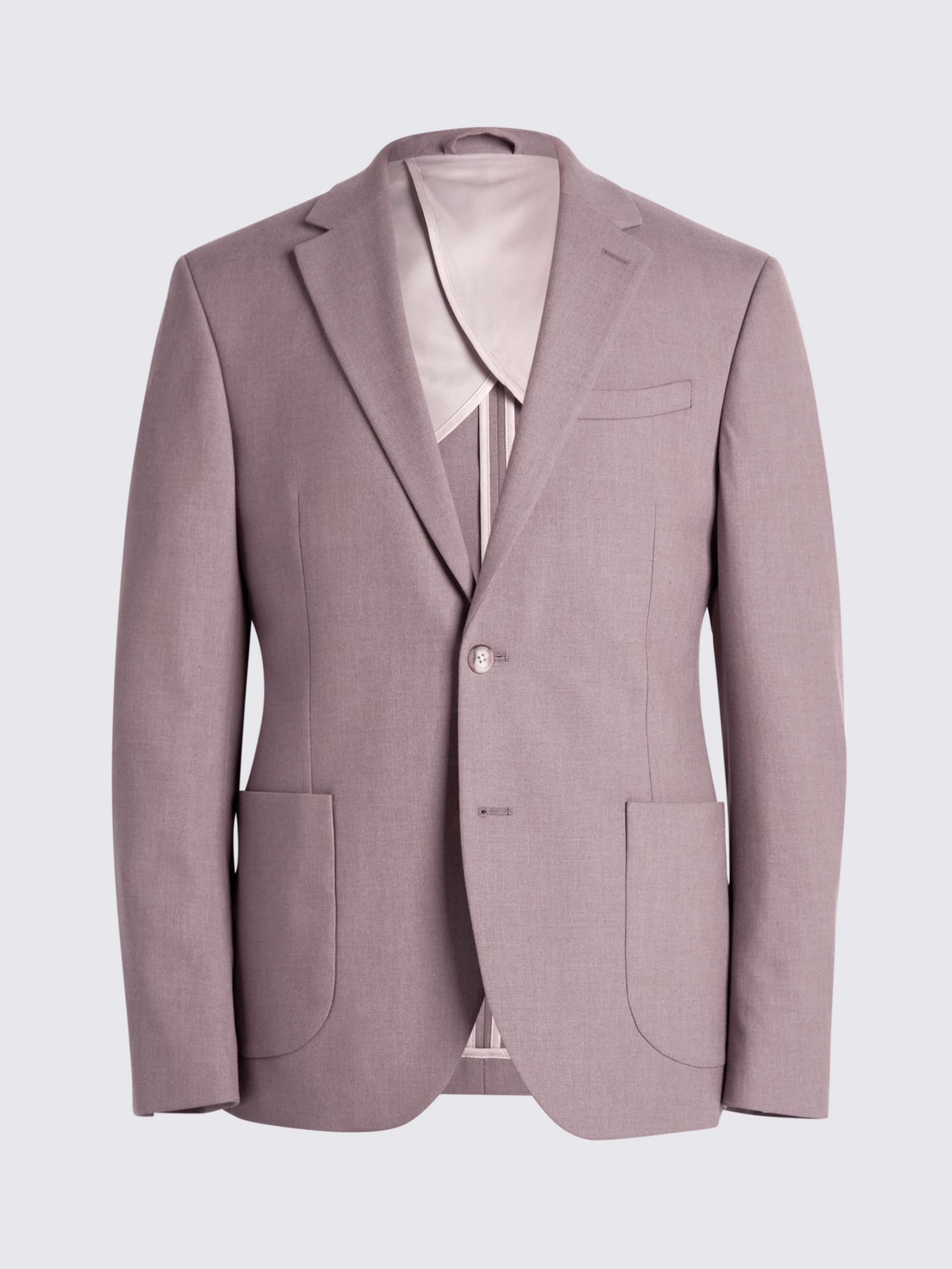 Moss Slim Fit Flannel Suit Jacket, Dusty Pink, 46S